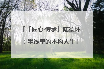 「匠心·传承」陆德怀：墨线里的木构人生
