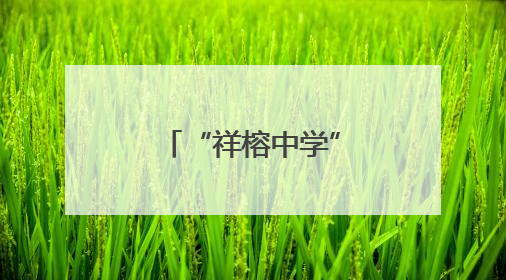 “祥榕中学”，正式揭牌！
