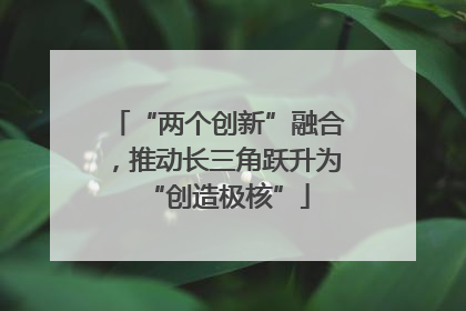 “两个创新”融合，推动长三角跃升为“创造极核”