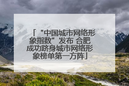 “中国城市网络形象指数”发布 合肥成功跻身城市网络形象榜单第一方阵