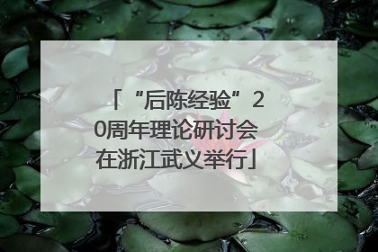 “后陈经验”20周年理论研讨会在浙江武义举行