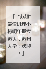 “苏超”最快进球小将明年报考苏大，苏州大学：欢迎！