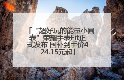 “超好玩的能量小圆表”荣耀手表Fit正式发布 国补到手价424.15元起