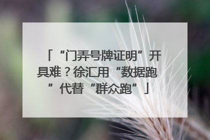 “门弄号牌证明”开具难？徐汇用“数据跑”代替“群众跑”
