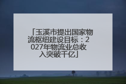 玉溪市提出国家物流枢纽建设目标：2027年物流业总收入突破千亿