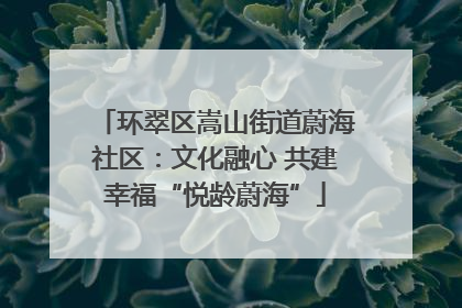 环翠区嵩山街道蔚海社区：文化融心 共建幸福“悦龄蔚海”