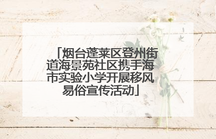 烟台蓬莱区登州街道海景苑社区携手海市实验小学开展移风易俗宣传活动