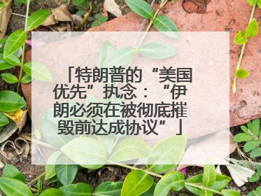 特朗普的“美国优先”执念：“伊朗必须在被彻底摧毁前达成协议”