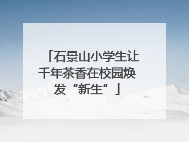 石景山小学生让千年茶香在校园焕发“新生”
