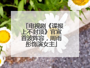 电视剧《谍报上不封顶》官宣首波阵容，周雨彤饰演女主