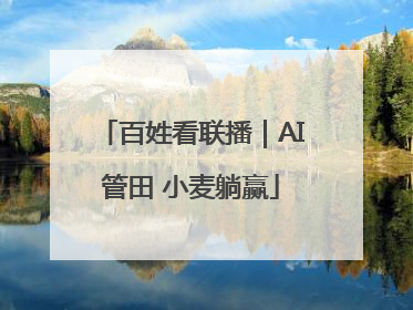 百姓看联播｜AI管田 小麦躺赢