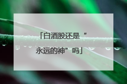 白酒股还是“永远的神”吗