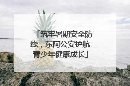 筑牢暑期安全防线，东阿公安护航青少年健康成长