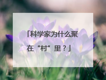 科学家为什么聚在“村”里？