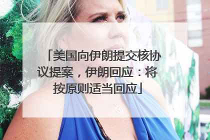 美国向伊朗提交核协议提案，伊朗回应：将按原则适当回应