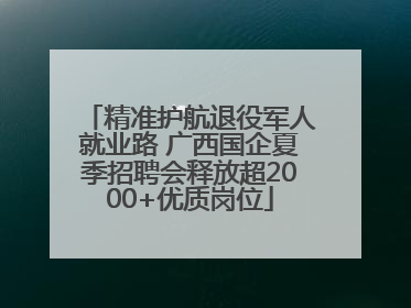 精准护航退役军人就业路 广西国企夏季招聘会释放超2000+优质岗位