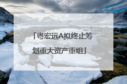 粤宏远A拟终止筹划重大资产重组