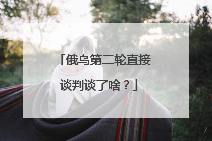 俄乌第二轮直接谈判谈了啥？