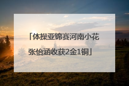 体操亚锦赛河南小花张怡涵收获2金1铜