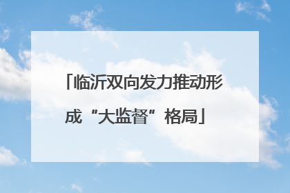 临沂双向发力推动形成“大监督”格局
