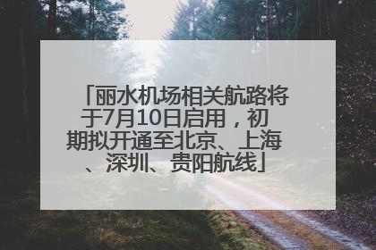 丽水机场相关航路将于7月10日启用，初期拟开通至北京、上海、深圳、贵阳航线