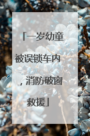 一岁幼童被误锁车内，消防破窗救援