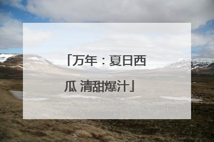 万年：夏日西瓜 清甜爆汁
