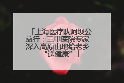 上海医疗队阿坝公益行：三甲医院专家深入高原山地给老乡“送健康”