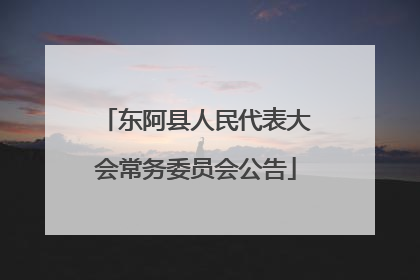 东阿县人民代表大会常务委员会公告