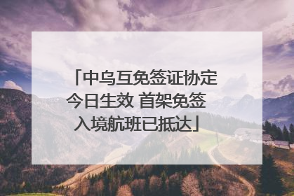 中乌互免签证协定今日生效 首架免签入境航班已抵达