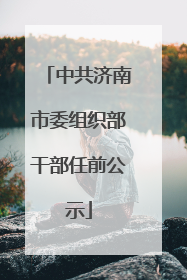 中共济南市委组织部干部任前公示