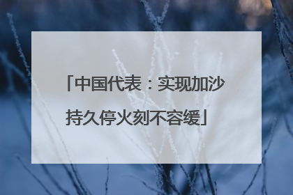 中国代表：实现加沙持久停火刻不容缓