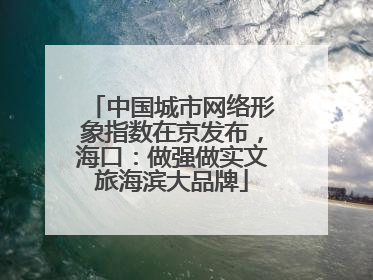 中国城市网络形象指数在京发布，海口：做强做实文旅海滨大品牌