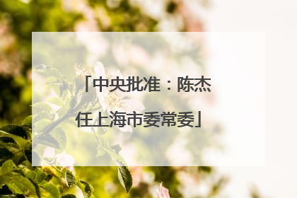 中央批准：陈杰任上海市委常委