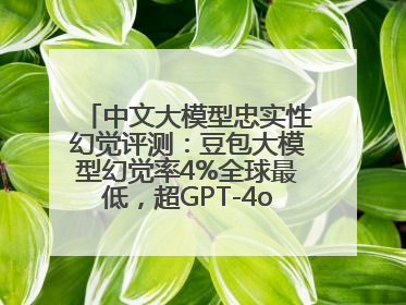 中文大模型忠实性幻觉评测：豆包大模型幻觉率4%全球最低，超GPT-4o等中外模型