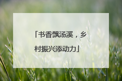 书香飘汤溪，乡村振兴添动力