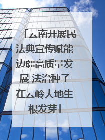 云南开展民法典宣传赋能边疆高质量发展 法治种子在云岭大地生根发芽