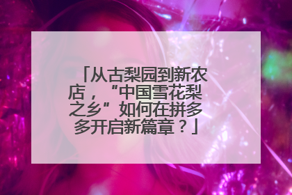 从古梨园到新农店，“中国雪花梨之乡”如何在拼多多开启新篇章？