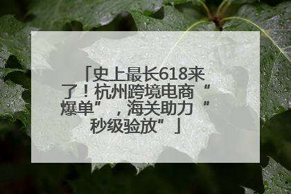 史上最长618来了！杭州跨境电商“爆单”，海关助力“秒级验放”