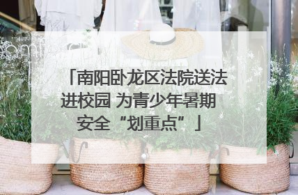 南阳卧龙区法院送法进校园 为青少年暑期安全“划重点”