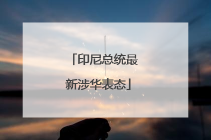 印尼总统最新涉华表态
