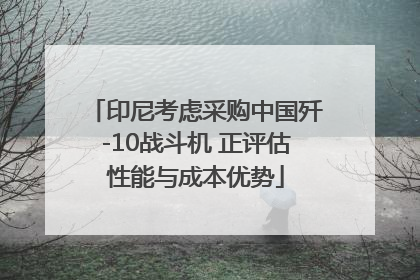 印尼考虑采购中国歼-10战斗机 正评估性能与成本优势