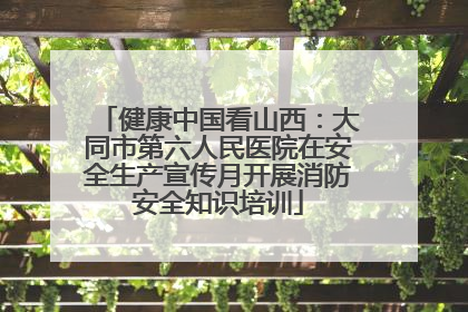 健康中国看山西：大同市第六人民医院在安全生产宣传月开展消防安全知识培训