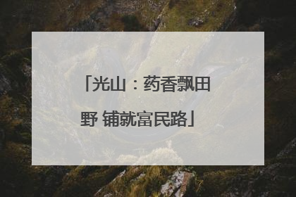 光山：药香飘田野 铺就富民路