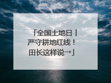 全国土地日丨严守耕地红线！田长这样说→
