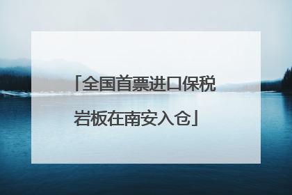 全国首票进口保税岩板在南安入仓