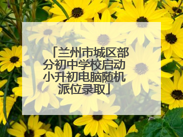 兰州市城区部分初中学校启动小升初电脑随机派位录取