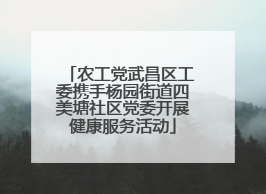 农工党武昌区工委携手杨园街道四美塘社区党委开展健康服务活动