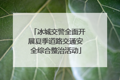 冰城交警全面开展夏季道路交通安全综合整治活动