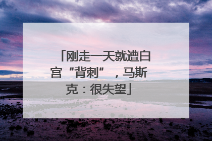 刚走一天就遭白宫“背刺”，马斯克：很失望
